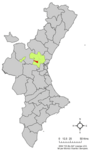 Localització de Benaguasil respecte del País Valencià